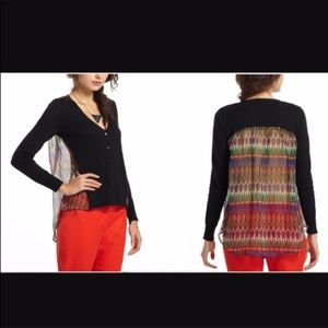 Anthropologie  Sparrow Blk Cardigan w/sheer Insert